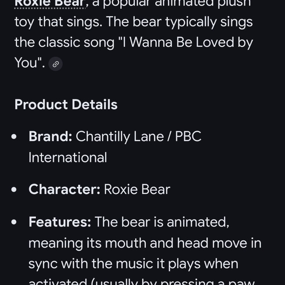 🎄NWT Chantilly Lane Musical Sitting Roxie Singing Bear - Picture 5 of 6